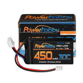 Power Hobby - 2S 450mAh 30C Upgrade Lipo Battery for Axial SCX24 - Hobby Recreation Products