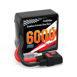 Power Hobby - 2S 6000MAH 200C Drag Lipo Battery Pack 2S4P w/8AWG Wire QS8 Plug - Hobby Recreation Products