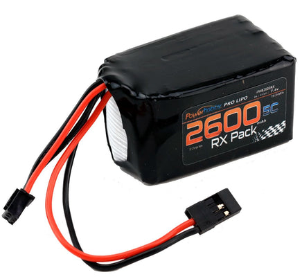 Power Hobby - 2S 7.4V 2600mAh 5C RX Receiver Lipo Hump Battery Pack - Hobby Recreation Products