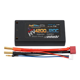 Power Hobby - 2S 7.6V HV + Graphene 4200mah 120c Shorty Lipo Battery - Hobby Recreation Products