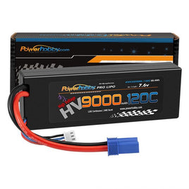 Power Hobby - 2S 7.6V HV + Graphene 9000mAh 120C LiPo Battery with Hardwired EC5 Connector - Hobby Recreation Products