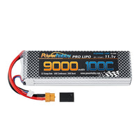 Power Hobby - 3S 11.1V 9000mAh 100C Graphene Lipo Battery w/ XT60 + Traxxas Adapter - Hobby Recreation Products