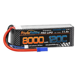 Power Hobby - 3S 11.4V 8000MAH 120C Graphene + HV LIPO Battery w/ EC5 Plug - Hobby Recreation Products