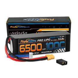 Power Hobby - 4s 14.8v 6500mah 100c Lipo Battery w XT60 Plug + Adapter - Hobby Recreation Products