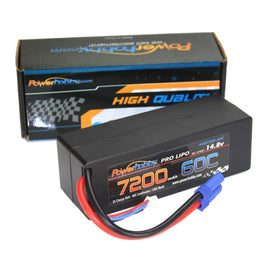 Power Hobby - 4S 14.8V 7200MAH 60C Hard Case Lipo Battery, w/ EC5 Connector - Hobby Recreation Products