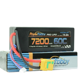 Power Hobby - 4S 14.8V 7200MAH 60C Hard Case Lipo Battery, w/ XT90 Connector - Hobby Recreation Products
