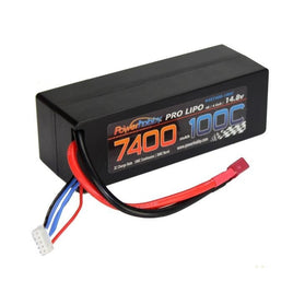 Power Hobby - 4S 14.8V 7400MAH 100C Hard Case Lipo Battery, w/ Deans T-Plug Connector - Hobby Recreation Products