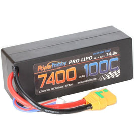 Power Hobby - 4S 14.8V 7400MAH 100C Hard Case Lipo Battery, w/ EC5 Connector - Hobby Recreation Products