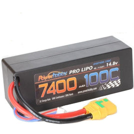 Power Hobby - 4S 14.8V 7400MAH 100C Hard Case Lipo Battery, w/ XT90 Plug - Hobby Recreation Products