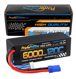 Power Hobby - 4S 15.2V 6000mAh 120C Graphene+ HV LiPo Battery, with EC5 Plug and Hard Case - Hobby Recreation Products