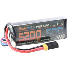 Power Hobby - 5200mAh 11.1V 3S 50C LiPo Battery with Hardwired XT60 Connector w/HC Adapter - Hobby Recreation Products