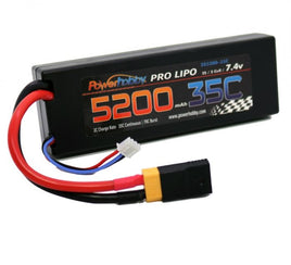 Power Hobby - 5200mAh 7.4V 2S 35C LiPo Battery with Hardwired XT60 Connector w/HC Adapter - Hobby Recreation Products