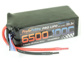 Power Hobby - 6500mAh 22.2V 6S 100C LiPo Battery (no connector) - Hobby Recreation Products