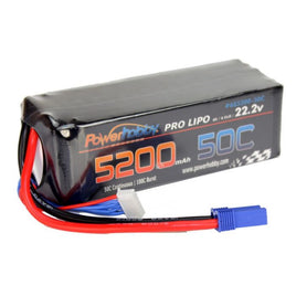 Power Hobby - 6S 22.2V 5200MAH 50C Soft Case Lipo Battery, w/ EC5 Plug - Hobby Recreation Products