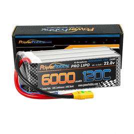 Power Hobby - 6S 22.8V 6000mAh 120C Graphene+ HV LiPo Battery with XT90 Plug - Hobby Recreation Products