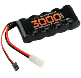 Power Hobby - 6V 3000mAh 5-Cell Flat Receiver RX NiMH Battery 1/5 Scale - Hobby Recreation Products