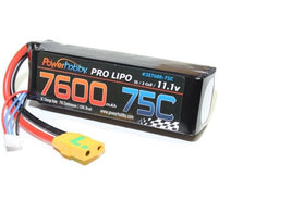 Power Hobby - 7600mAh 11.1V 3S 75C LiPo Battery with Hardwired XT90 Connector - Hobby Recreation Products