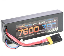 Power Hobby - 7600mAh 7.4V 2S 35C LiPo Battery with Hardwired XT60 Connector w/HC Adapter - Hobby Recreation Products