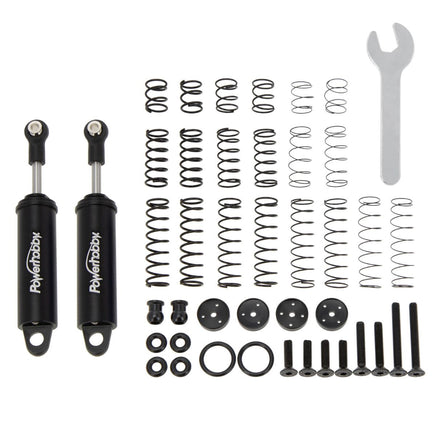 Power Hobby - 80mm Promatics Two Stage Internal Spring Shocks, Black, 2 Shocks - Hobby Recreation Products