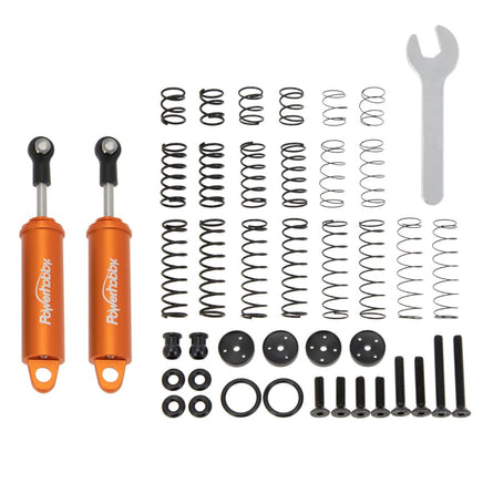 Power Hobby - 80mm Promatics Two Stage Internal Spring Shocks, Orange, 2 Shocks - Hobby Recreation Products