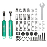 Power Hobby - 90mm Promatics Two Stage Internal Spring Shocks, Green, 2 Shocks - Hobby Recreation Products