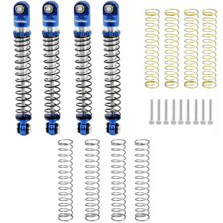 Power Hobby - Aluminum 54mm Long Travel Shocks 1/24, Blue, for Axial SCX24 Jeep / Bronco - Hobby Recreation Products