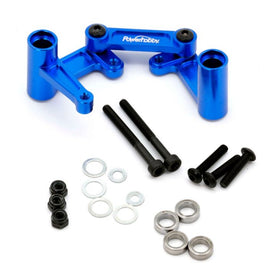 Power Hobby - Aluminum Steering Bellcrank and Draglink, Blue, fits Traxxas Slash, Rustler, Bandit - Hobby Recreation Products