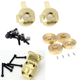 Power Hobby - Axial SCX24 Brass Hex Hubs / Diff Cover / Front Knuckles COMBO - Hobby Recreation Products
