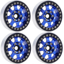 Power Hobby - B1 Aluminum 1.9 Beadlock Wheels 9mm Hubs, Blue, for 1/10 Rock Crawler, 4pcs - Hobby Recreation Products