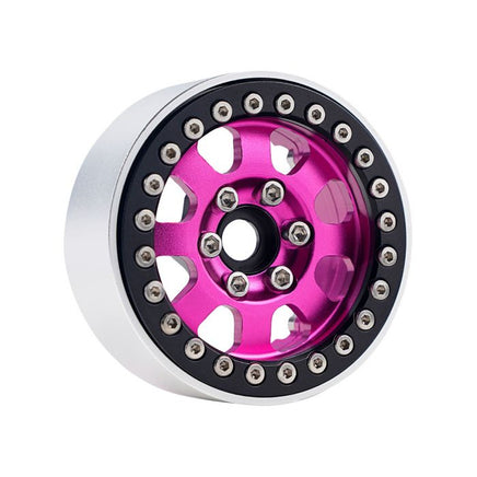Power Hobby - B1 Aluminum 1.9 Beadlock Wheels 9mm Hubs, Pink, for 1/10 Rock Crawler, 4pcs - Hobby Recreation Products