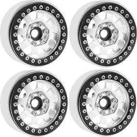 Power Hobby - B1 Aluminum 1.9 Beadlock Wheels 9mm Hubs, Silver, for 1/10 Rock Crawler, 4pcs - Hobby Recreation Products