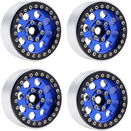 Power Hobby - B2 Aluminum 1.9 Beadlock Wheels 9mm, Blue, for 1/10 Rock Crawler, 4pcs - Hobby Recreation Products