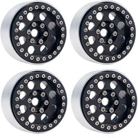 Power Hobby - B2 Aluminum 1.9 Beadlock Wheels 9mm Hubs, Black, 1/10 Rock Crawler, 4pcs - Hobby Recreation Products
