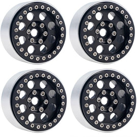 Power Hobby - B2 Aluminum 1.9 Beadlock Wheels 9mm Hubs, Black, 1/10 Rock Crawler, 4pcs - Hobby Recreation Products