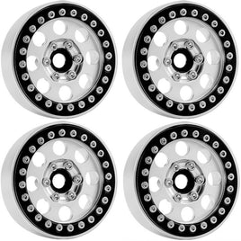 Power Hobby - B2 Aluminum 1.9 Beadlock Wheels 9mm Hubs, Silver, for 1/10 Rock Crawler, 4pcs - Hobby Recreation Products