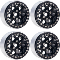Power Hobby - B3 Aluminum 1.9 Beadlock Wheels 9mm Hubs, Black, for 1/10 Rock Crawler, 4pcs - Hobby Recreation Products