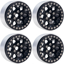 Power Hobby - B3 Aluminum 1.9 Beadlock Wheels 9mm Hubs, Black, for 1/10 Rock Crawler, 4pcs - Hobby Recreation Products