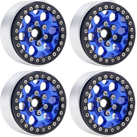 Power Hobby - B3 Aluminum 1.9 Beadlock Wheels 9mm Hubs, Blue, for 1/10 Rock Crawler, 4pcs - Hobby Recreation Products
