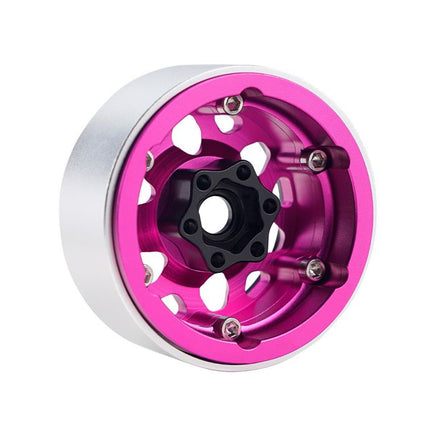 Power Hobby - B3 Aluminum 1.9 Beadlock Wheels 9mm Hubs, Pink, for 1/10 Rock Crawler, 4pcs - Hobby Recreation Products
