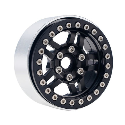 Power Hobby - B4 Aluminum 1.9 Beadlock Wheels 9mm Hubs, Black, for 1/10 Rock Crawler, 4pcs - Hobby Recreation Products
