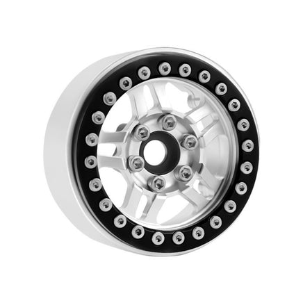 Power Hobby - B4 Aluminum 1.9 Beadlock Wheels 9mm Hubs, Silver, for 1/10 Rock Crawler, 4pcs - Hobby Recreation Products