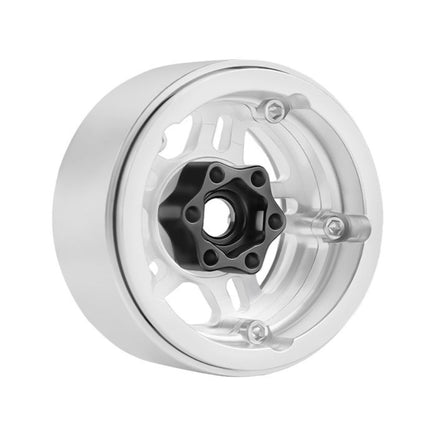 Power Hobby - B4 Aluminum 1.9 Beadlock Wheels 9mm Hubs, Silver, for 1/10 Rock Crawler, 4pcs - Hobby Recreation Products