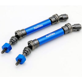Power Hobby - Front Steel Driveshaft / CVD, Blue, fits Traxxas Slash 4x4, Stampede 4x4 - Hobby Recreation Products