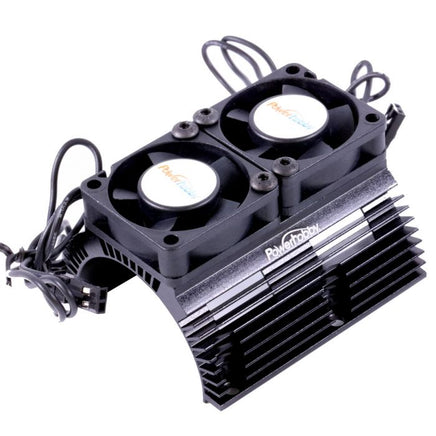 Power Hobby - Power Hobby Heat Sink w/ Twin Tornado High Speed Fans, for 1/8 Motors, Black - Hobby Recreation Products
