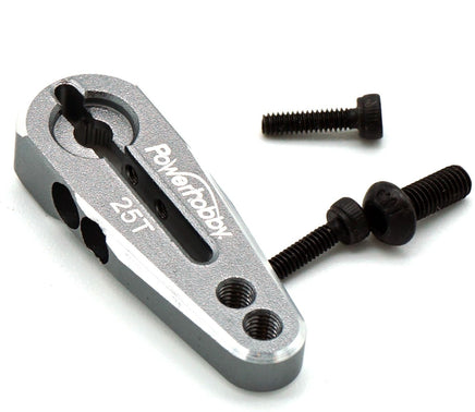 Power Hobby - Powerhobby 25T Aluminum Clamping Servo Horn Gun Metal - Hobby Recreation Products