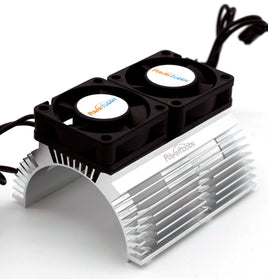 Power Hobby - Powerhobby Heat Sink w Twin Turbo High Speed Cooling Fans 1/8 Motors-Silver - Hobby Recreation Products