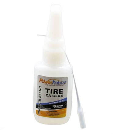 Power Hobby - Premium Blend RC CA Tire Glue w/ Tip, Medium, 0.75oz - Hobby Recreation Products