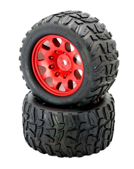 Power Hobby - Raptor XL Belted Tires / Viper Wheels (2) Traxxas X-Maxx 8S-Red - Hobby Recreation Products