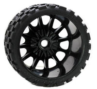 Power Hobby - Scorpion Belted Monster Truck Wheels/Tires (pr.), Pre-mounted, Race Soft Compound 17mm Hex - Hobby Recreation Products