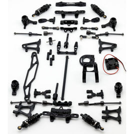 Power Hobby - Tamiya TT-02 Aluminum Upgrade Kit TT02 -Black - Hobby Recreation Products